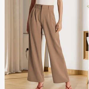 Emory Park Tan Wide Leg High-Waisted Pants, Size L